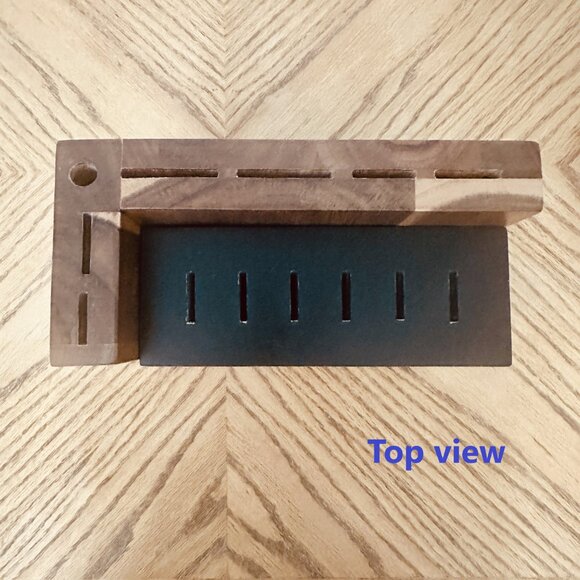 Natural Hardwood Knife Block Wooden Counter Storage 14 Slots Spaces - Picture 6 of 10